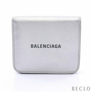 バレンシアガ(Balenciaga)のCASH 二つ折り財布 レザー シルバー(財布)