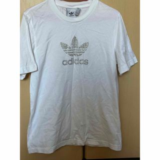 アディダス(adidas)のadidas ラメ　ストーン　ロゴT(Tシャツ(半袖/袖なし))