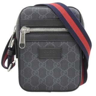 グッチ(Gucci)の【本物保証】 新品同様 グッチ GUCCI GGスプリーム メッセンジャーバッグ ロゴ ボディバッグ ショルダーバッグ ブラック 598103 520981(メッセンジャーバッグ)