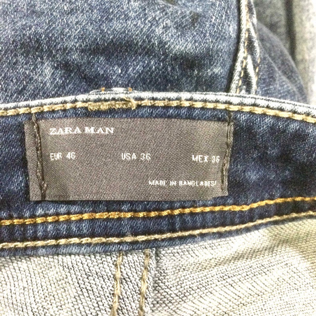 ZARA MAN★ハーフパンツデニム★ダメージ加工★強ストレッチ★36インチ