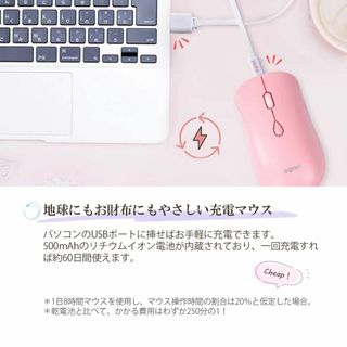 EGRET 女性向けかわいいマウス Bluetooth5.0/3.0/2.4G