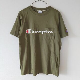 チャンピオン(Champion)のchampion チャンピオン ロゴ Tシャツ 胸ポケット カーキ(Tシャツ(半袖/袖なし))