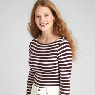 ギャップ(GAP)のGAP ボーダー ボートネック 長袖 カットソー トップス(カットソー(長袖/七分))