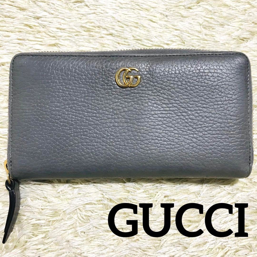 GUCCI 長財布 GG ラウンドファスナー ラウンドジップ-