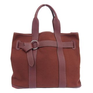 エルメス(Hermes)のエルメス HERMES プティットサンチュールMM トートバッグ ネゴンダ トワルアッシュ ボルドー □K刻印 2007年 中古 新入荷 HE0850(トートバッグ)