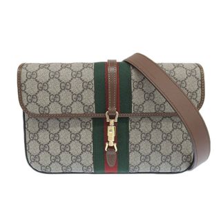 グッチ(Gucci)のグッチ GUCCI GGスプリーム ジャッキー1961 ベルトバッグ ウエストバッグ ベージュ ブラウン 699930 美品 新入荷 GU0522(ボディバッグ/ウエストポーチ)