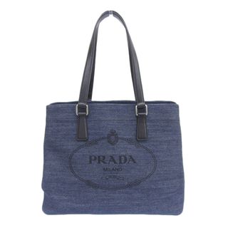 プラダ(PRADA)のプラダ PRADA トートバッグ デニム レザー ネイビー ブラック 1BG356 中古 新入荷 OB1525(トートバッグ)