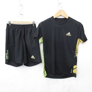 アディダス(adidas)のアディダス ランニング Tシャツ パンツ 2枚セット 半袖 ショート 黒 M(ウェア)