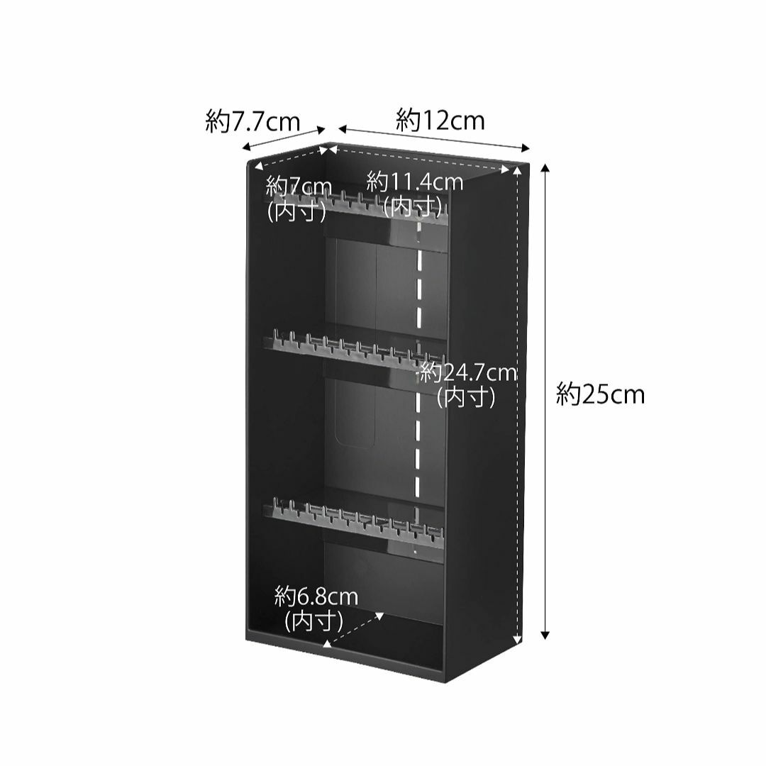 【色: ブラック】山崎実業(Yamazaki) アクセサリー収納 ケース 4段  インテリア/住まい/日用品の収納家具(ドレッサー/鏡台)の商品写真