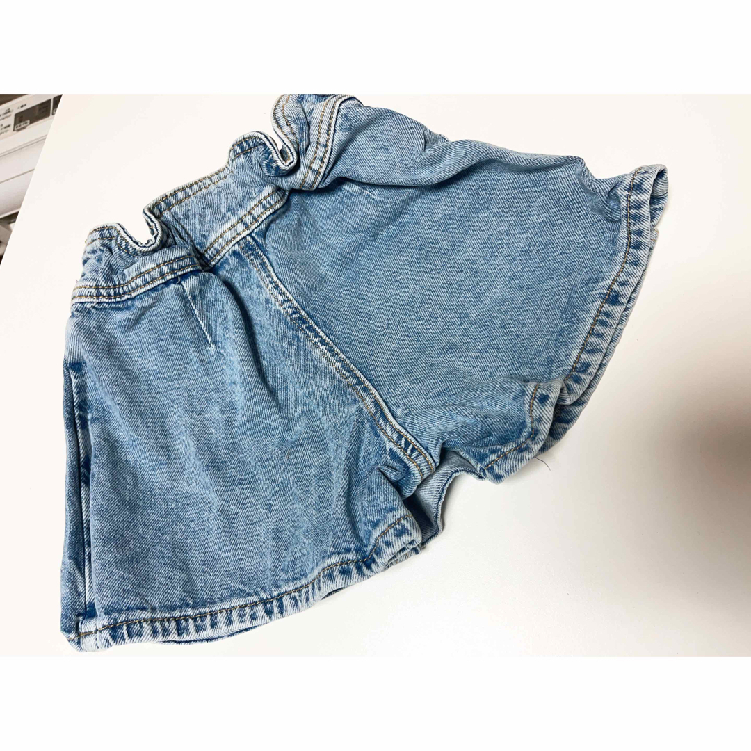 ZARA(ザラ)のZARA デニムパンツスカート キッズ/ベビー/マタニティのキッズ服女の子用(90cm~)(スカート)の商品写真