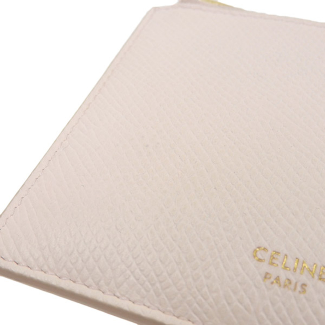 セリーヌ CELINE レザー L字ファスナー コンパクト 財布 カードケース ペイルピンク FLAMINGO ZIPPED PURSE  REMOV.CARD Y02197