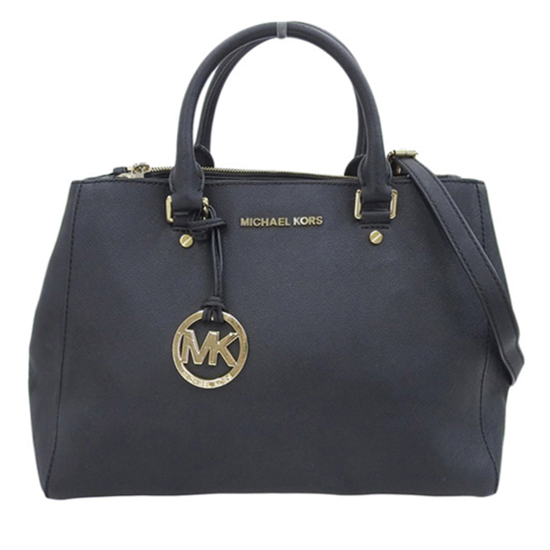 Michael Kors(マイケルコース)のマイケルコース MICHAEL KORS 2WAY ハンドバッグ ブラック ゴールド金具 Y02198 レディースのバッグ(ハンドバッグ)の商品写真