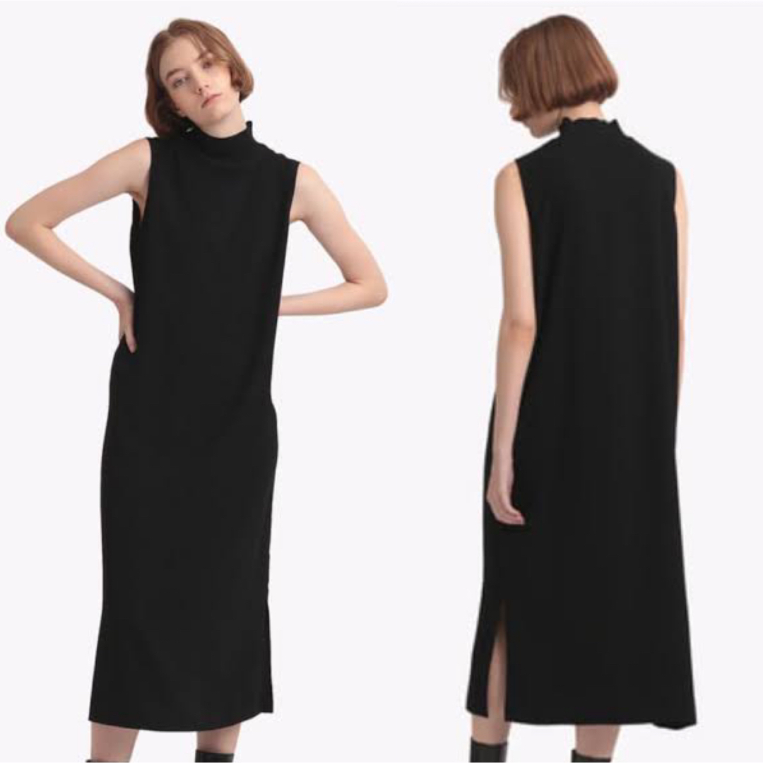 Theory 21AW 異素材コンボ ウォッシャブル ノースリーブワンピース