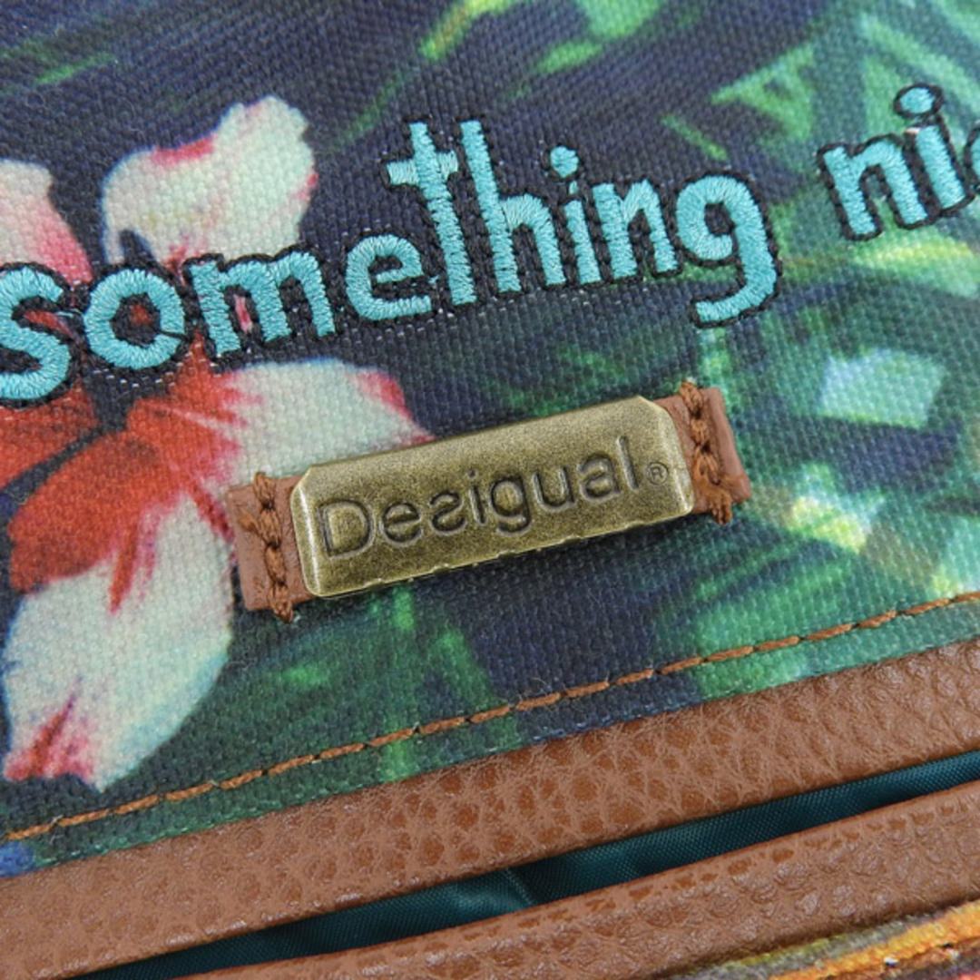 DESIGUAL(デシグアル)の美品 デシグアル Desigual パッチワーク 花柄 ショルダーバッグ マルチカラー×ブラウン Y02207 レディースのバッグ(ショルダーバッグ)の商品写真