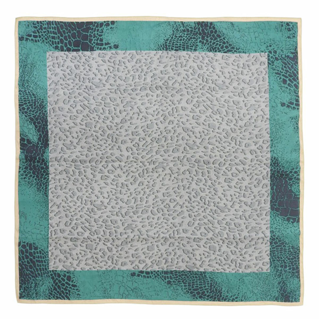 ディーゼル DIESEL レオパード柄 スカーフ シルバー×グリーン Y02285サイズ表記
