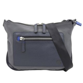 ランバンオンブルー(LANVIN en Bleu)のランバンオンブルー LANVIN en Bleu ナイロン×レザー ショルダーバッグ メンズ グレー×ネイビー 562103 Y02314(ショルダーバッグ)