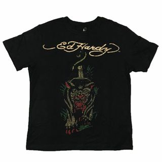 エドハーディー(Ed Hardy)のエドハーディ タイガー チップイラスト 半袖Tシャツ ブラック L(Tシャツ/カットソー(半袖/袖なし))