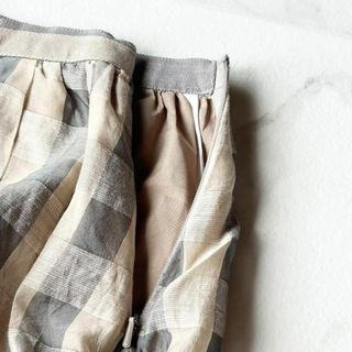 FOXEY リネンシルクのチェック柄スカート 38-