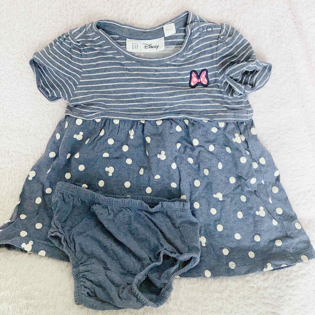 babyGAP(ベビーギャップ)のディズニー　babyGap　ワンピース　ミニーちゃん　70サイズ　ブルマ付き キッズ/ベビー/マタニティのベビー服(~85cm)(ワンピース)の商品写真