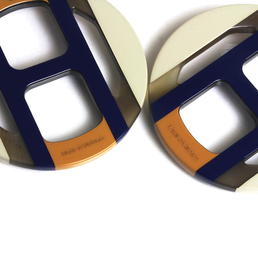 Hermes - エルメス Hエキップ ピアス バッファローホーン ラッカー