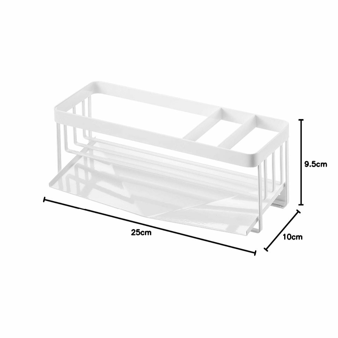 【色: ホワイト】山崎実業(Yamazaki) 水が流れるスポンジ&ボトルホルダ インテリア/住まい/日用品のキッチン/食器(その他)の商品写真