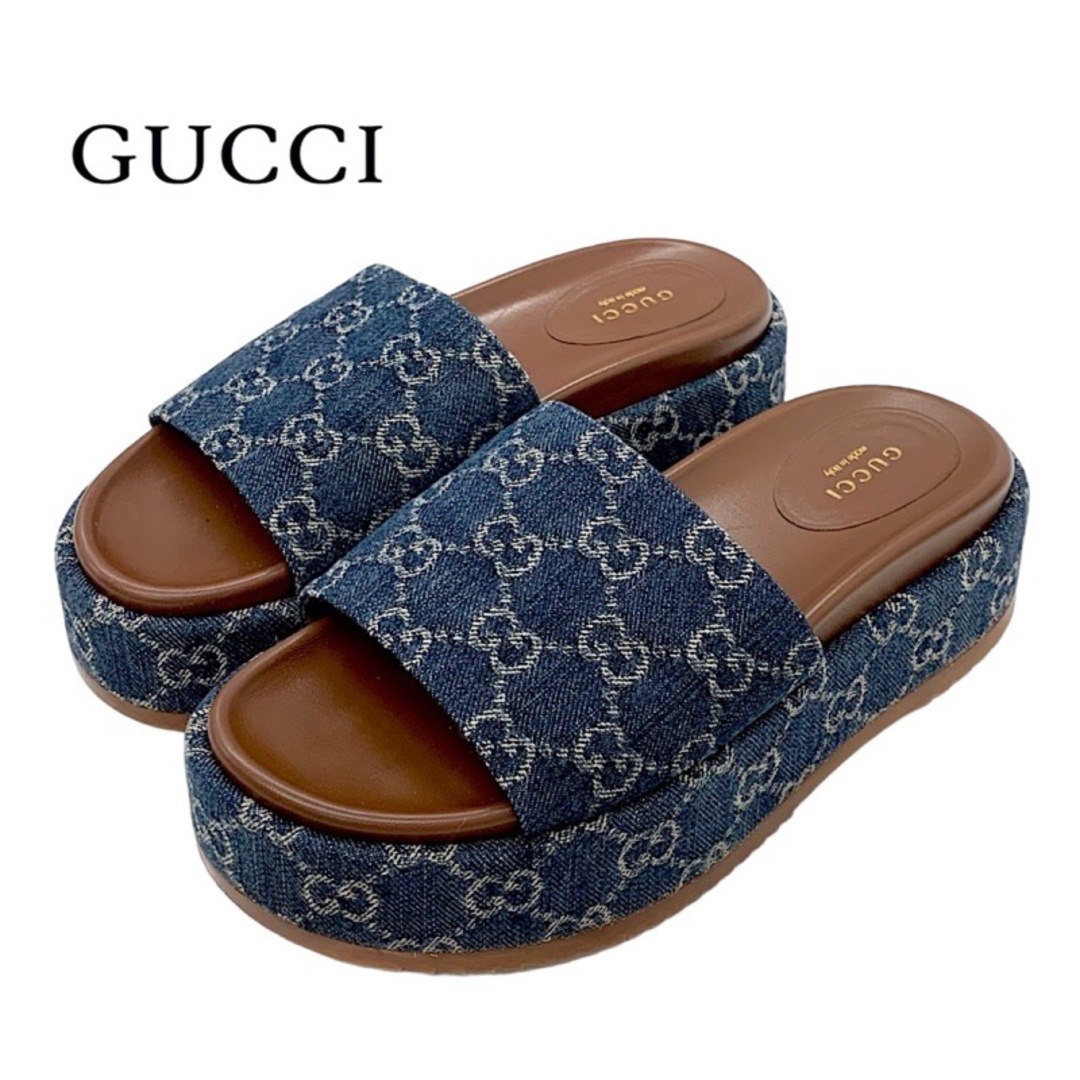 Gucci(グッチ)のグッチ デニム サンダル ブルー レディースの靴/シューズ(サンダル)の商品写真