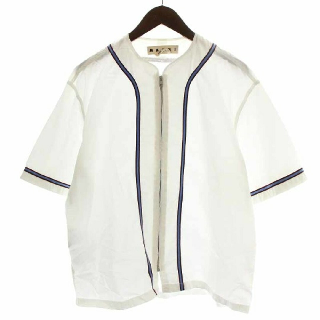 MARNI 19SS ZIPUP BASEBALL SHIRTS 46 S 白