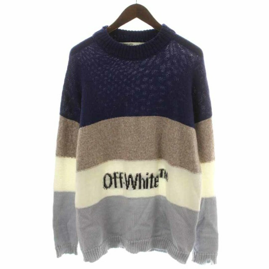 OFF WHITE Logo Intarsia Striped Knit XS