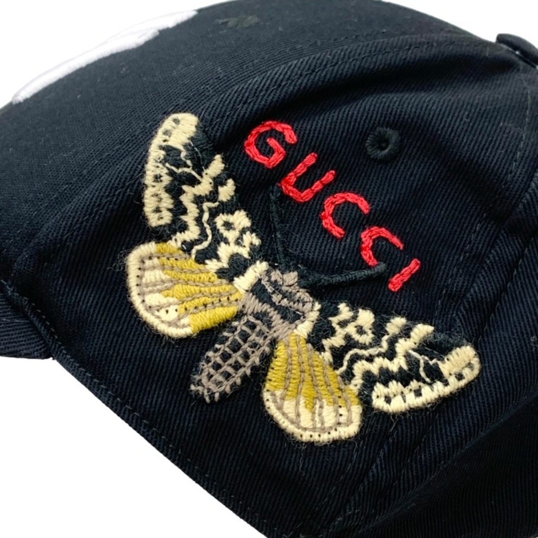 Gucci(グッチ)のグッチ GUCCI 帽子 キャップ ニューヨークヤンキース NY バタフライパッチ ロゴ コットン ブラック シルバー レディースの帽子(その他)の商品写真