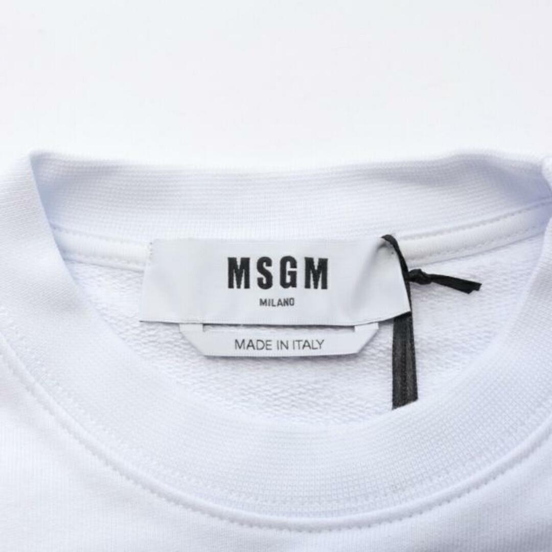 MSGM(エムエスジイエム)の トレーナー スウェットシャツ クルーネック ロゴプリント ホワイト レディースのトップス(トレーナー/スウェット)の商品写真