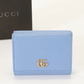 グッチ(Gucci)の極美品 グッチ プチ GG マーモント 474746 レザー 三つ折り 財布 コンパクト ウォレット 人気 定番 レディース BET 0531-1E3(財布)