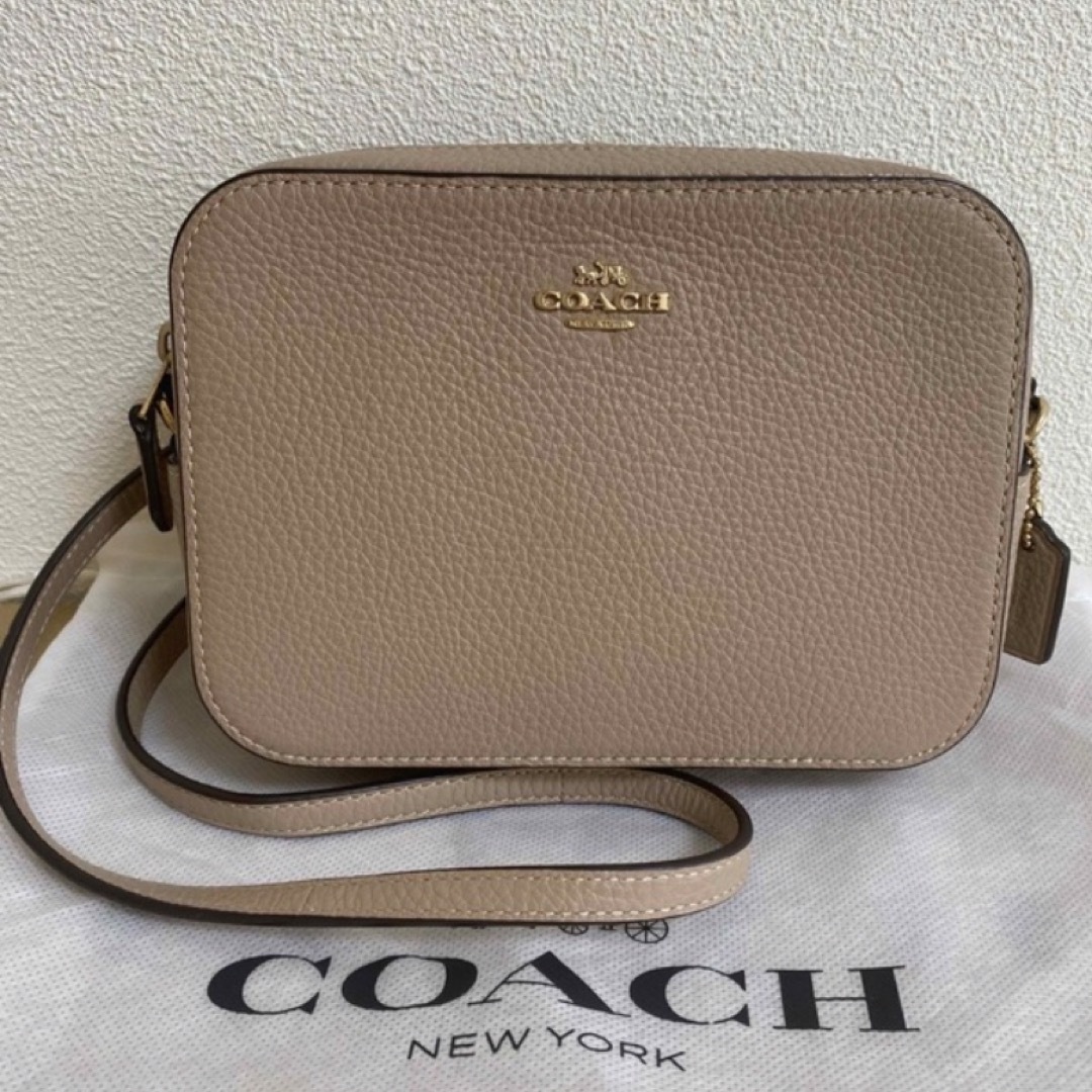 【極美品】coach ミニ カメラバッグ ショルダーバッグ トープ ベージュ