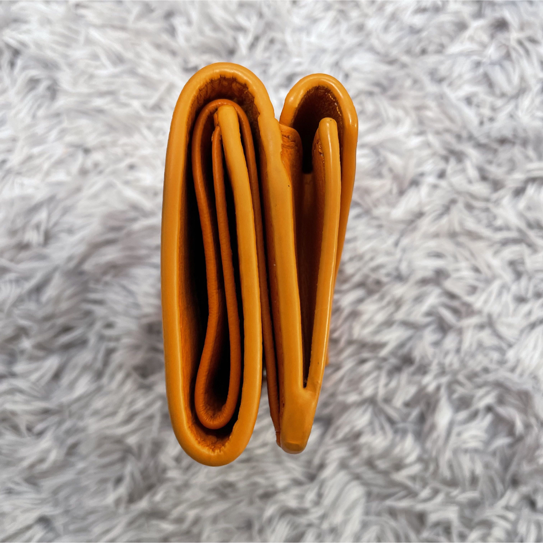 美品　バレンシアガ ペーパーミニ コンパクトウォレット 三つ折り財布　オレンジ