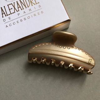 アレクサンドルドゥパリ(Alexandre de Paris)の新品　ベージュ ゴールド　ALEXANDRE DE PARIS ヘアクリップ　M(バレッタ/ヘアクリップ)