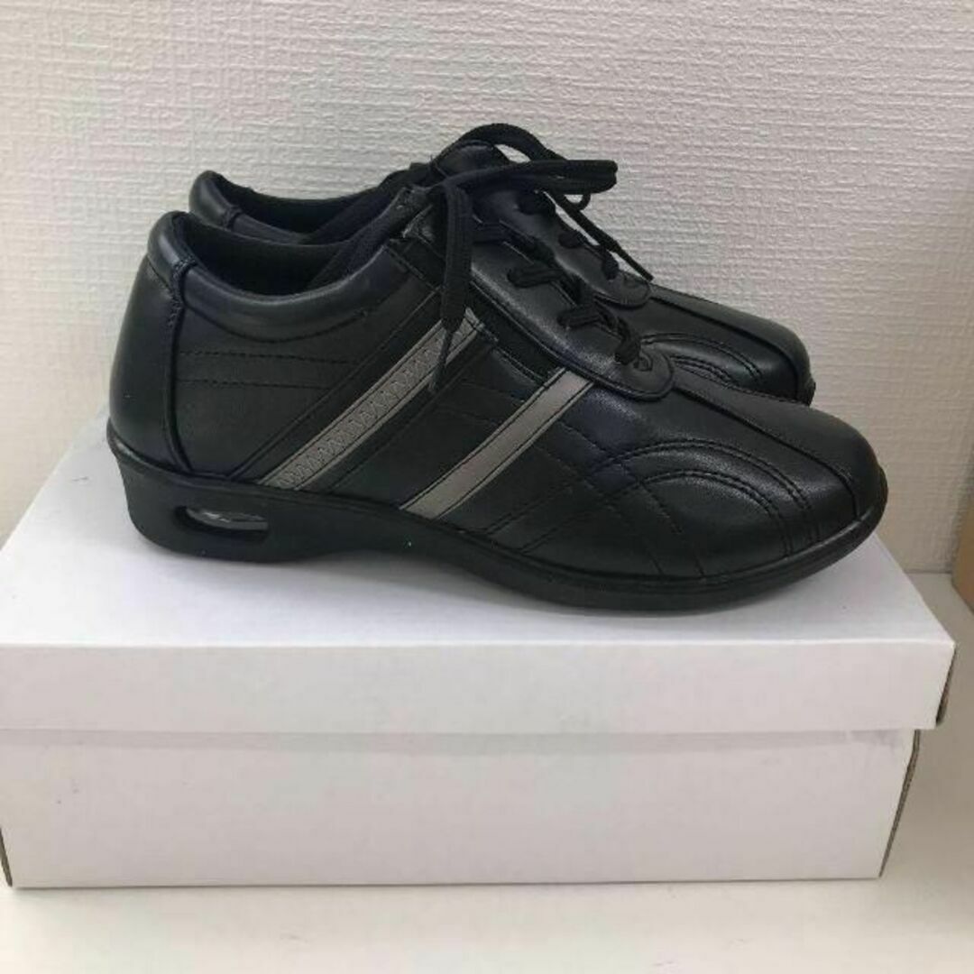 レディースシューズ 23㎝ シニア 高齢者 ウォーキング ブラック レディースの靴/シューズ(スニーカー)の商品写真