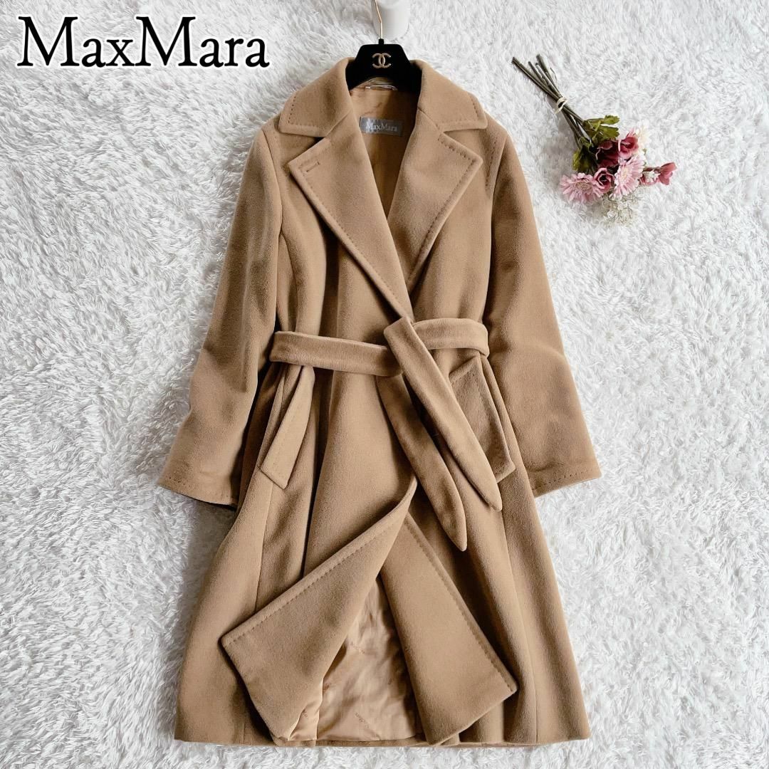 大きいサイズ42◆MaxMara◆マニュエラ　アンゴラ　ベルテッドガウン