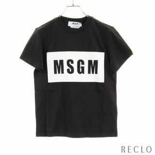 エムエスジイエム(MSGM)の Tシャツ クルーネック ロゴ ブラック ホワイト(Tシャツ(半袖/袖なし))