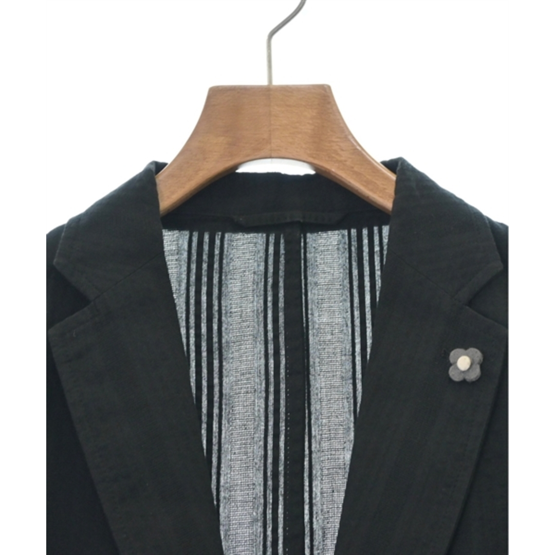 LARDINI - LARDINI カジュアルジャケット 46(M位) 黒(ストライプ