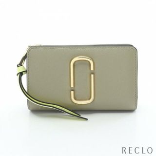 マークジェイコブス(MARC JACOBS)のスナップショット コンパクトウォレット 二つ折り財布 レザー カーキベージュ オフホワイト ライトイエロー(財布)