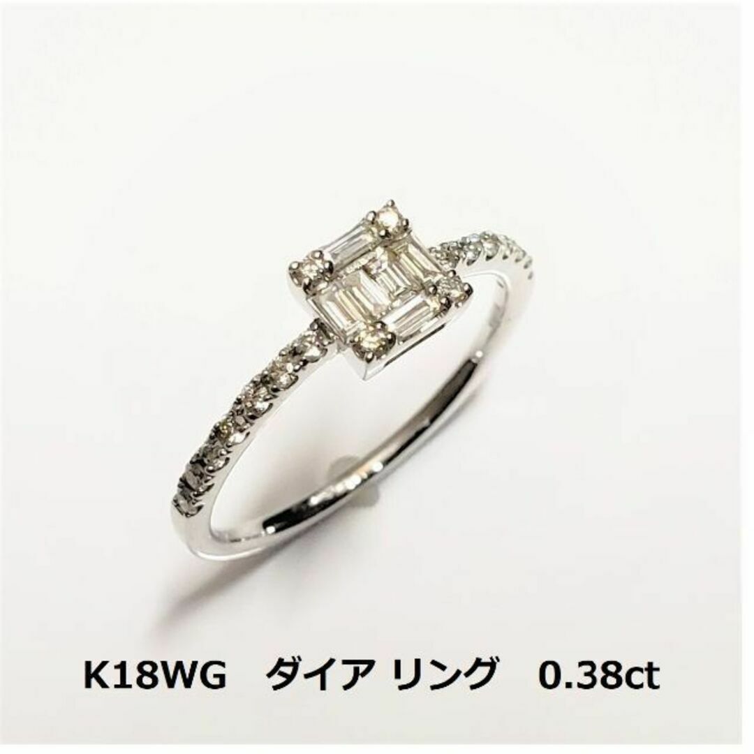 ホワイトゴールド　K18WG　ダイア リング　0.38ct　 サイズ16号　金 レディースのアクセサリー(リング(指輪))の商品写真