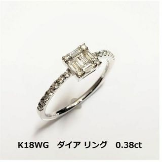 ホワイトゴールド　K18WG　ダイア リング　0.38ct　 サイズ16号　金(リング(指輪))