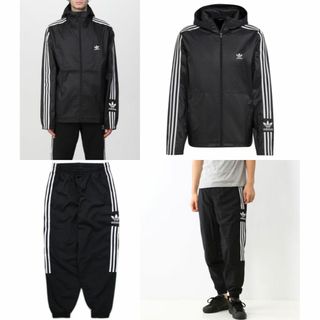 アディダス(adidas)のアディダス ナイロンパーカー（新品タグ付き）ジョガーパンツ上下2点セット M 黒(パーカー)