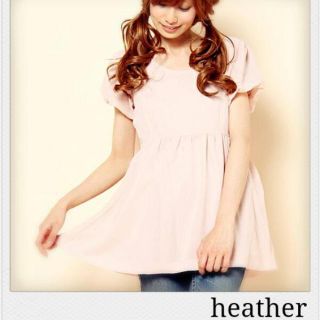 ヘザー(heather)のheather♡ぺプラムトップス(カットソー(半袖/袖なし))