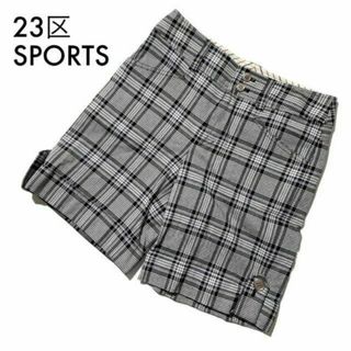 ニジュウサンク(23区)の23区スポーツ ゴルフウェア ショートパンツ XS グレー チェック柄 ハーフ(ウエア)