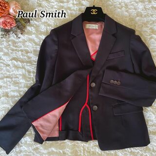 ポールスミス　テーラードジャケット　赤い差し色　襟裏フェルト　サイズ40