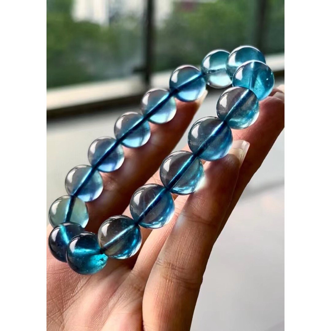 ⭐︎【天然】アクアマリン ブレスレット 12.8mm-