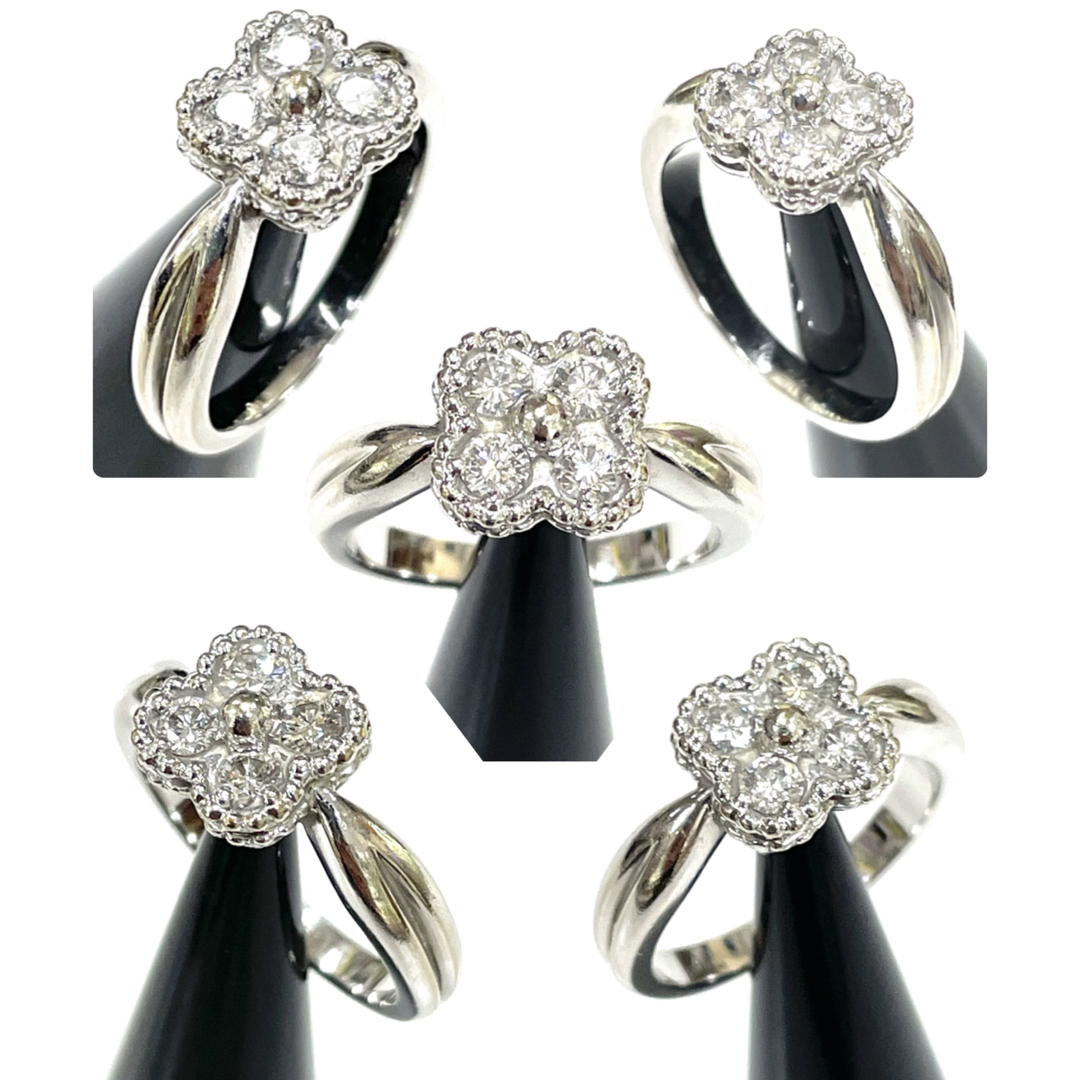 K18WG VCA Diamond 4P Ring clover shape