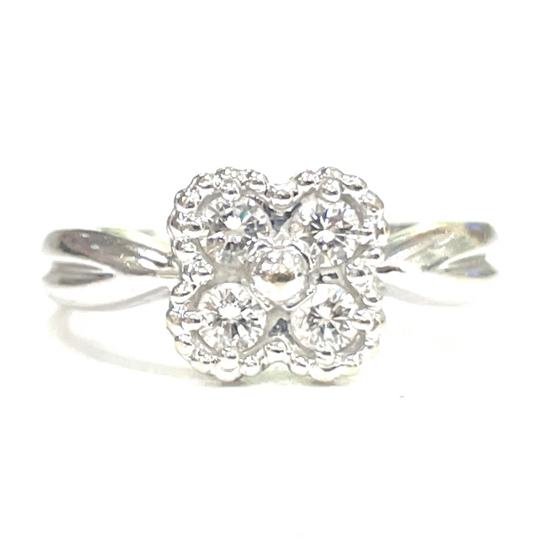 K18WG VCA Diamond 4P Ring clover shape