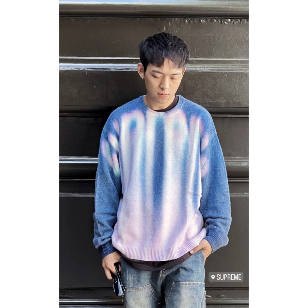 Supreme Blurred Logo Sweater M Blue | inodrone.ma