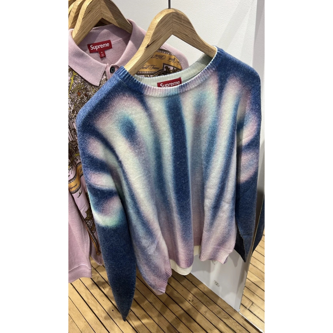 Supreme Blurred Logo Sweater Blue Medium